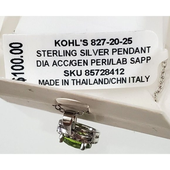 Sterling Lab-Created Blue & Green Sapphire Star Stud Earrings & 18" Necklace - Picture 11 of 12